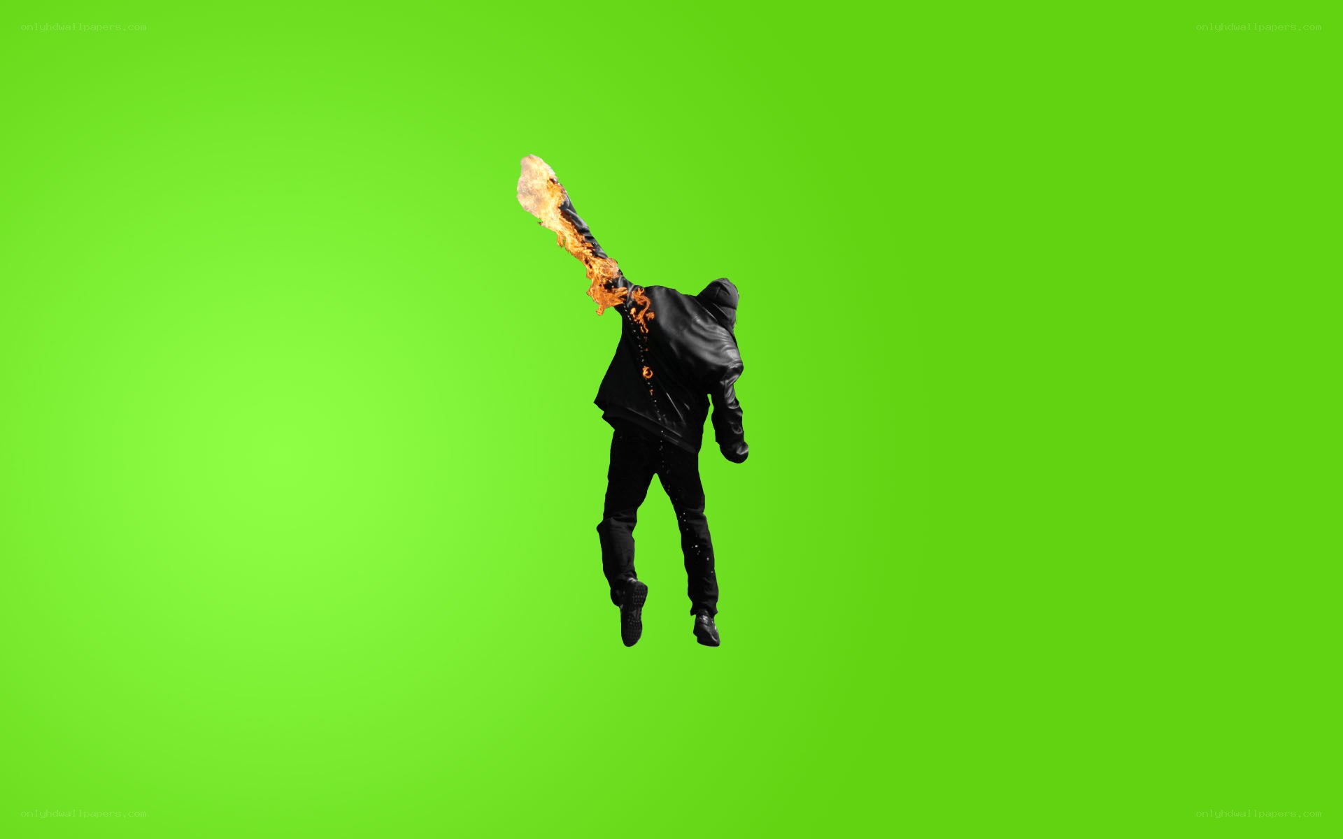 person with burning arm