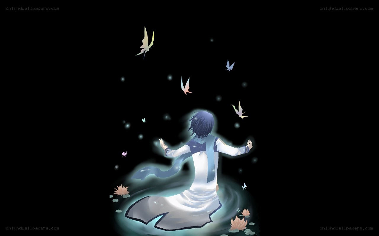 person with butterflies