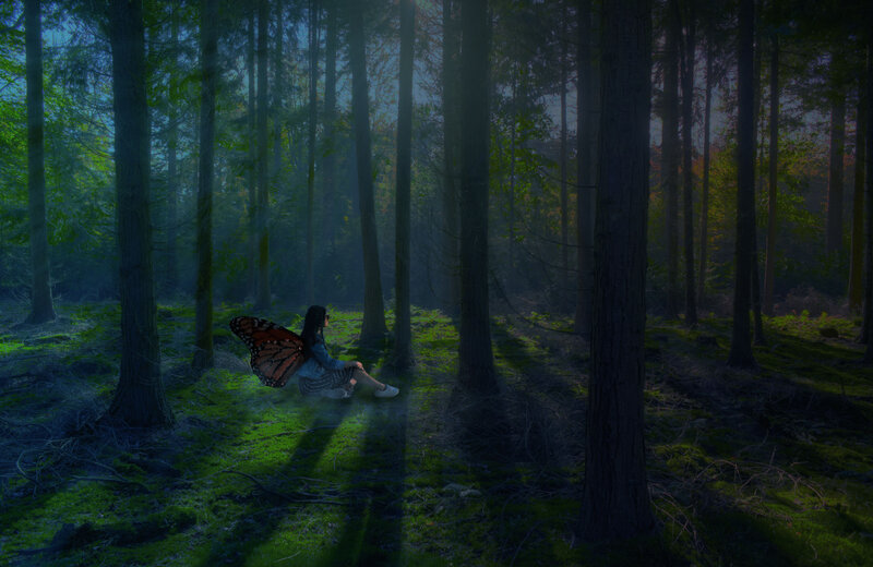 Person with Butterfly Wings — Green
