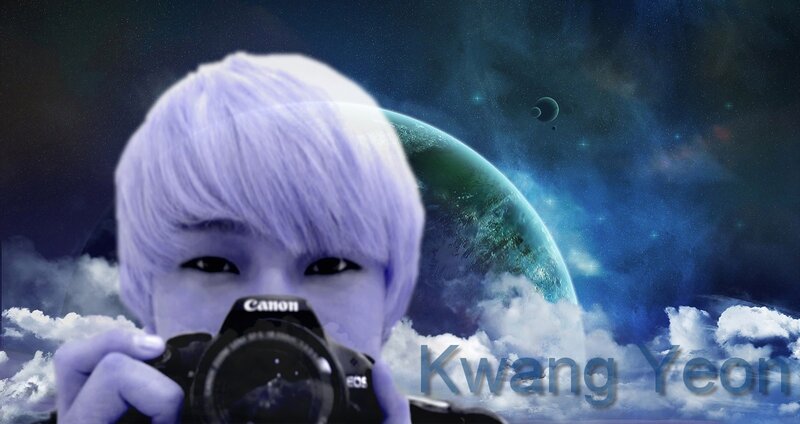 person with camera in space