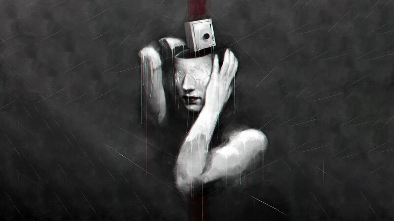 Person with Camera on Head — Black