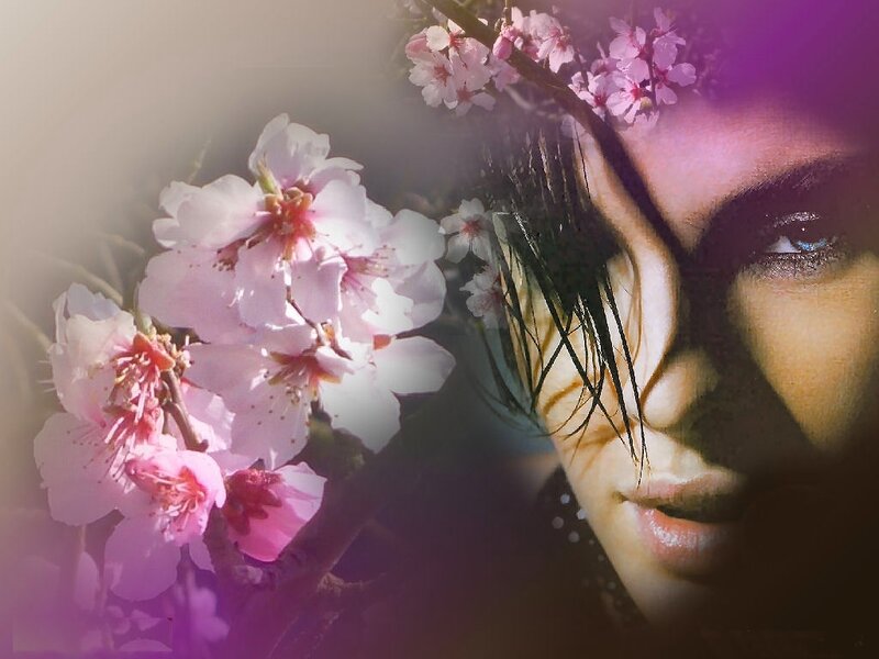 Person with Cherry Blossoms