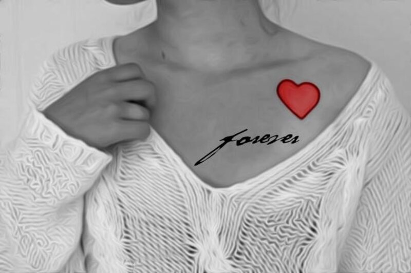Person with Chest Tattoo — Black
