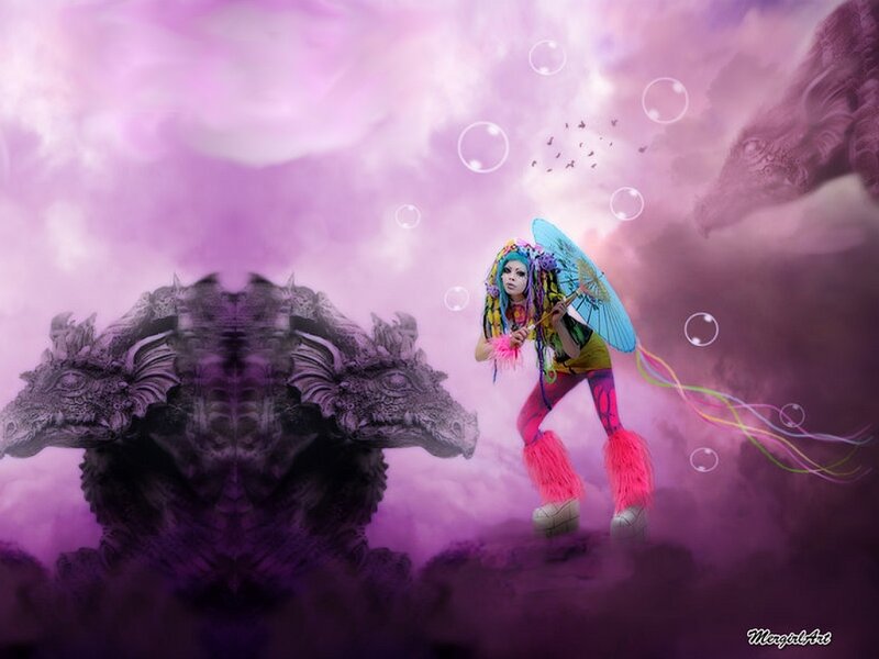 Person with Colorful Costume
