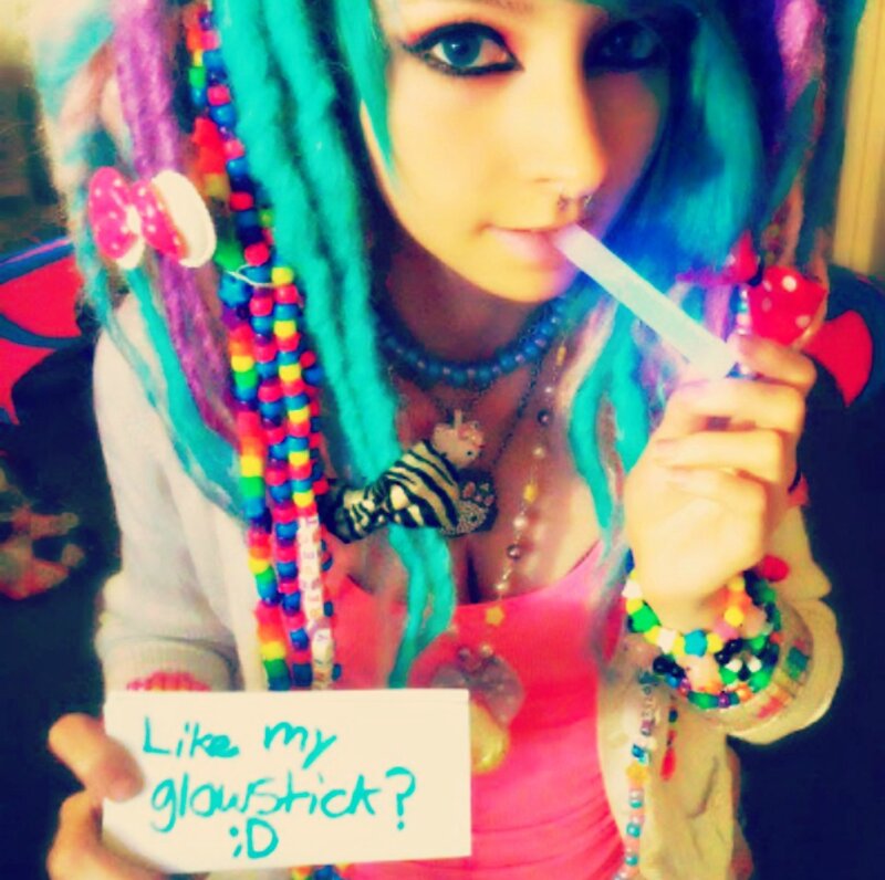 Person with Colorful Dreadlocks — Blue, Playful