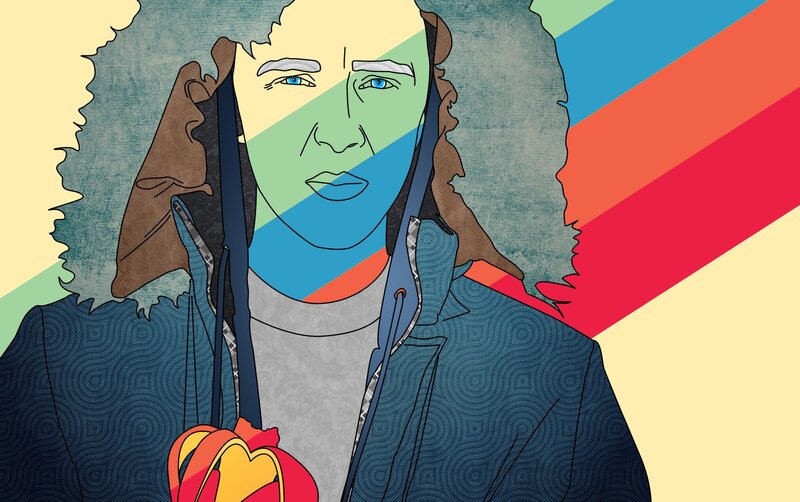 Person with Colorful Face — Blue
