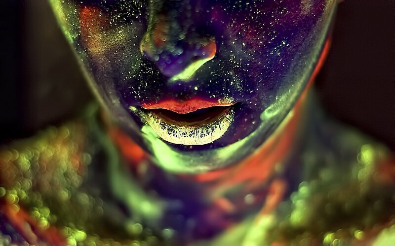 Person with Colorful Face Paint