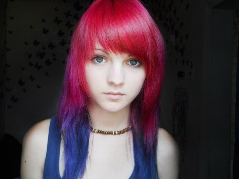 person with colorful hair