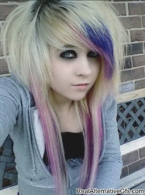 person with colorful hair