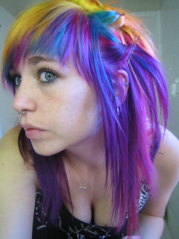 person with colorful hair
