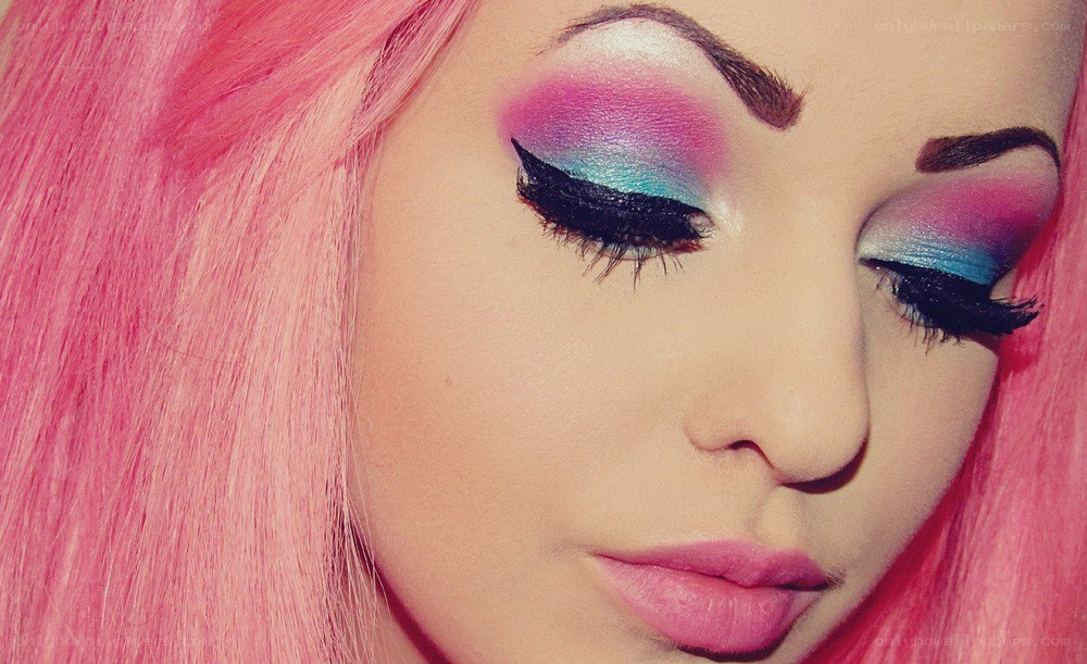 person with colorful makeup