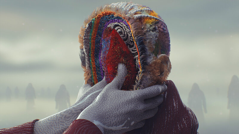 Person with Colorful Mask