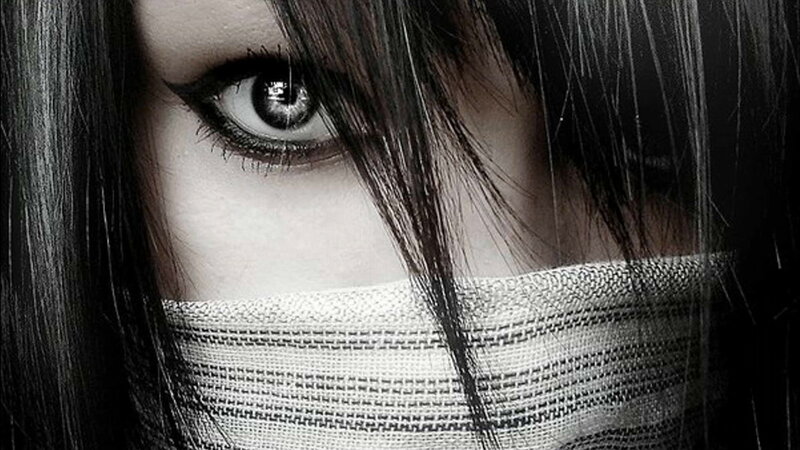 Person with Covered Face — Black, Dramatic, Photograph