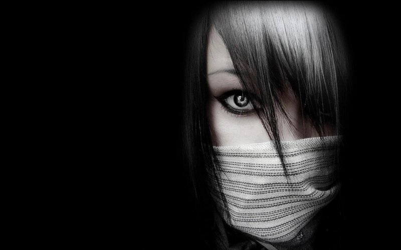person with covered face