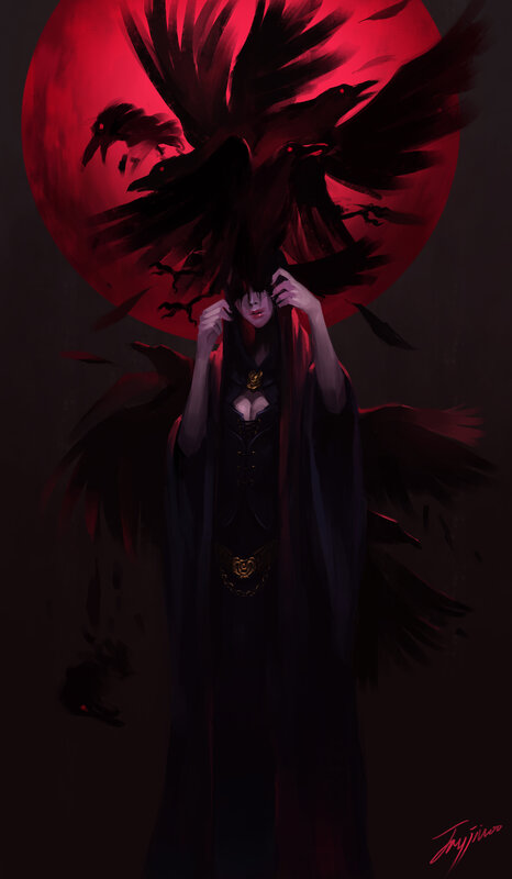 Person with Crows