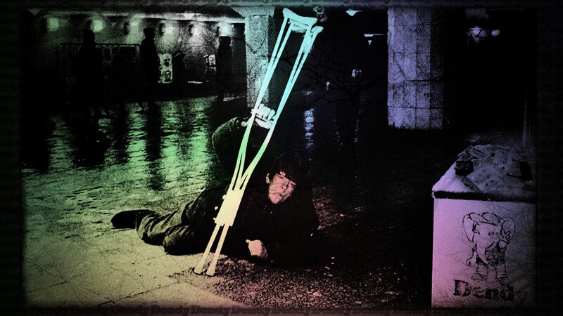 Person with Crutches on Ground