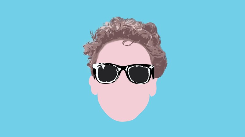 Person with Curly Hair — Blue