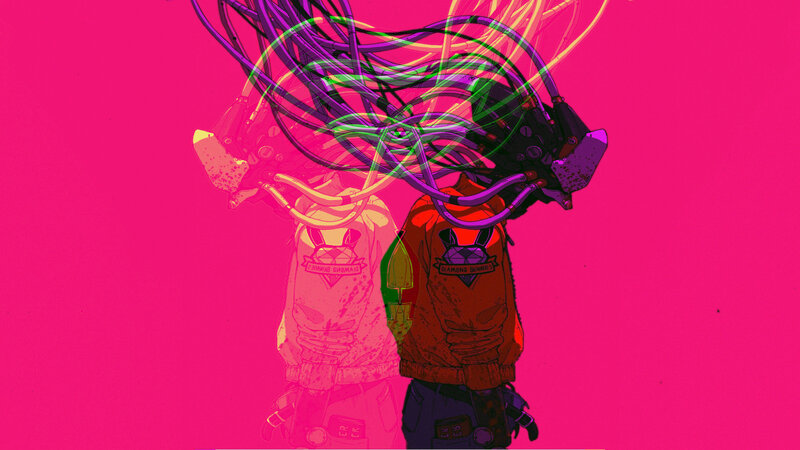 Person with Cybernetic Head — Pink