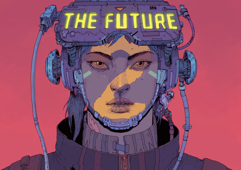 Person with Cybernetic Helmet