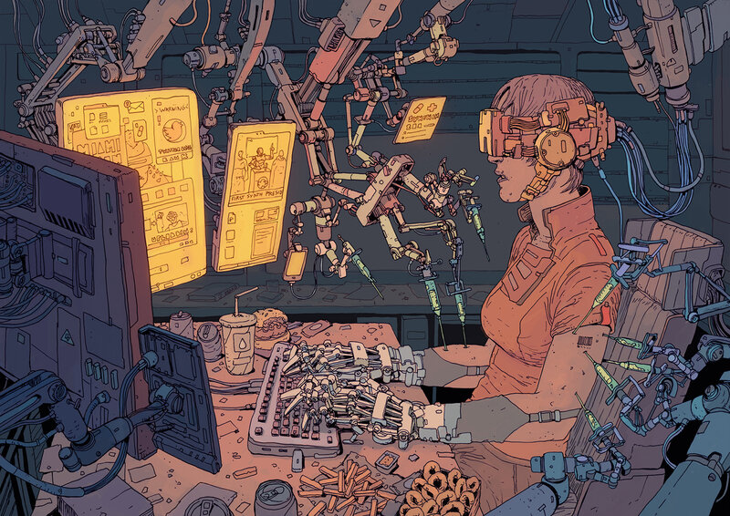 Person with Cybernetic Implants — Orange