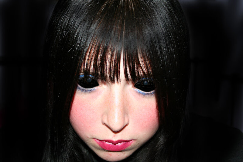 Person with Dark Hair — Black, Dramatic, Photograph, Makeup
