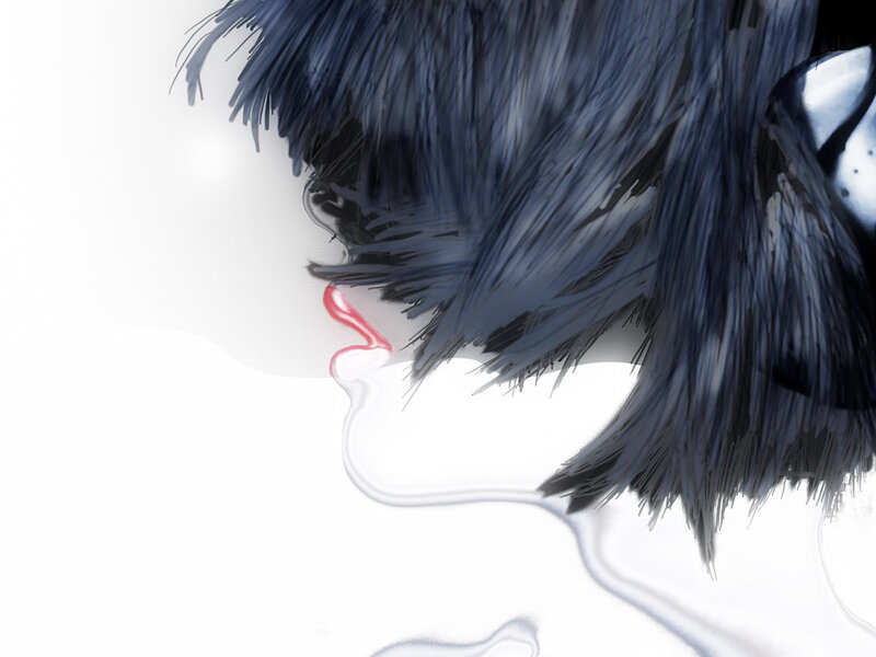 Person with Dark Hair — Black, Minimalist