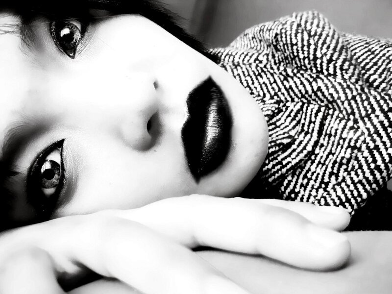 Person with Dark Lipstick — Black