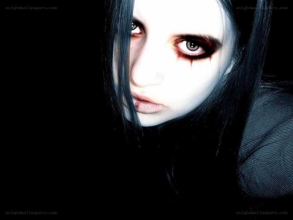 person with dark makeup
