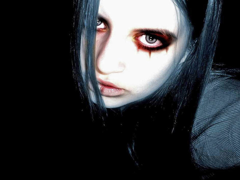 Person with Dark Makeup — Black, Dramatic, Photograph, Dark Hair, Eye Makeup