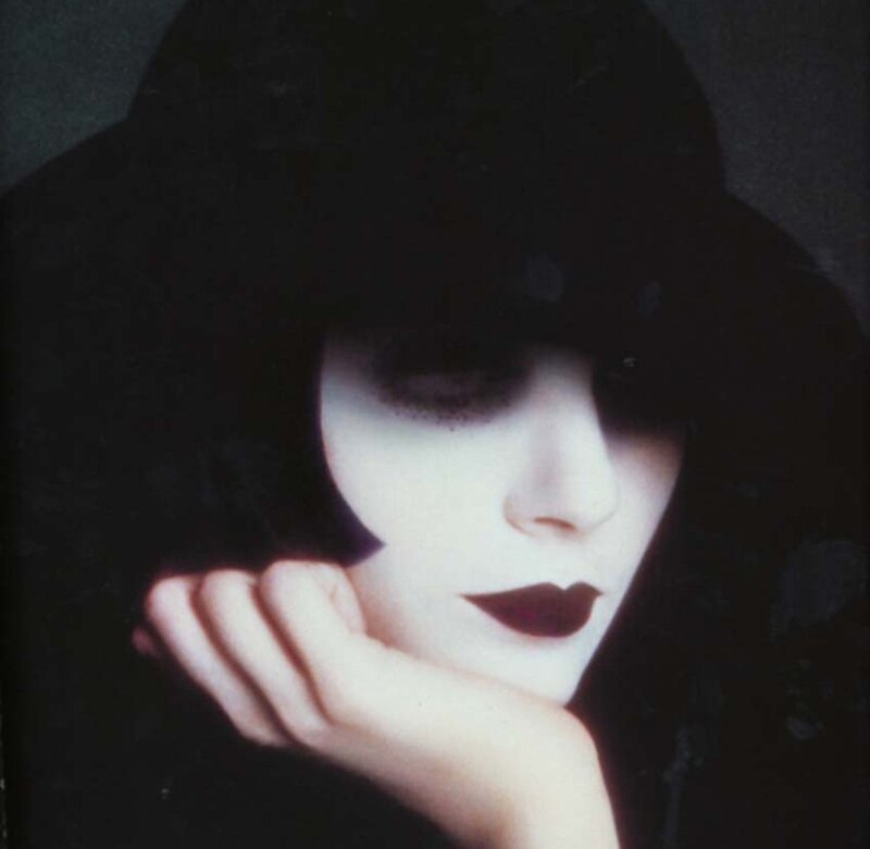 Person with Dark Makeup — Black, Dramatic, Photograph, Hand, Hood