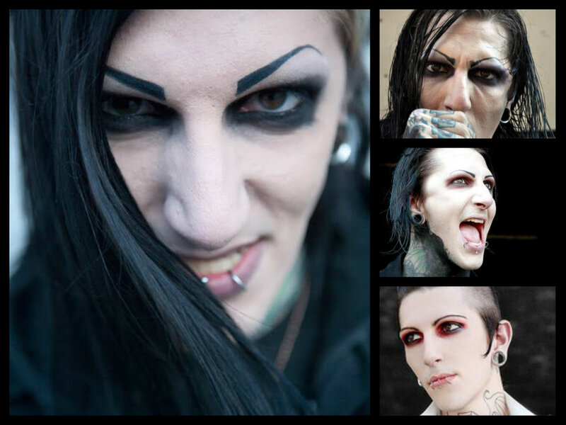 Person with Dark Makeup — Black, Dramatic, Photograph, Tattoos