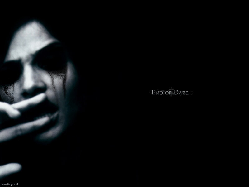 Person with Dark Makeup — Black, Night
