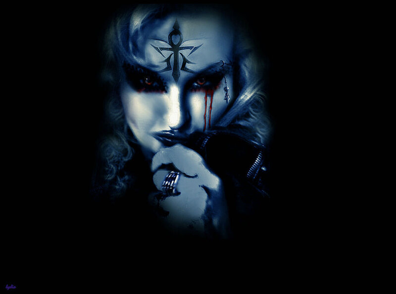 Person with Dark Makeup — Black