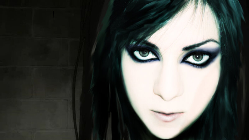 person with dark makeup