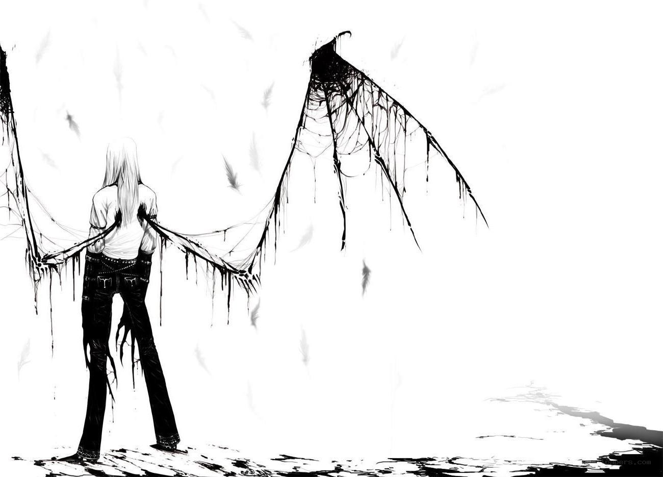 person with dark wings