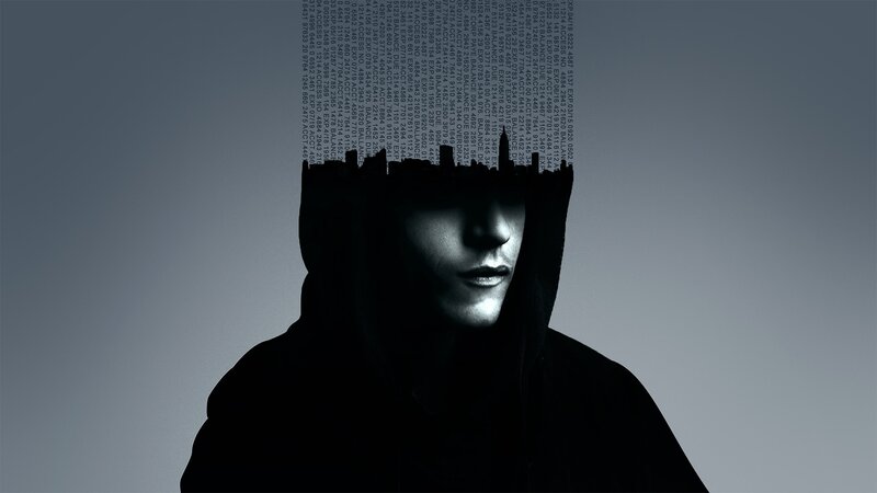 person with digital data overlay