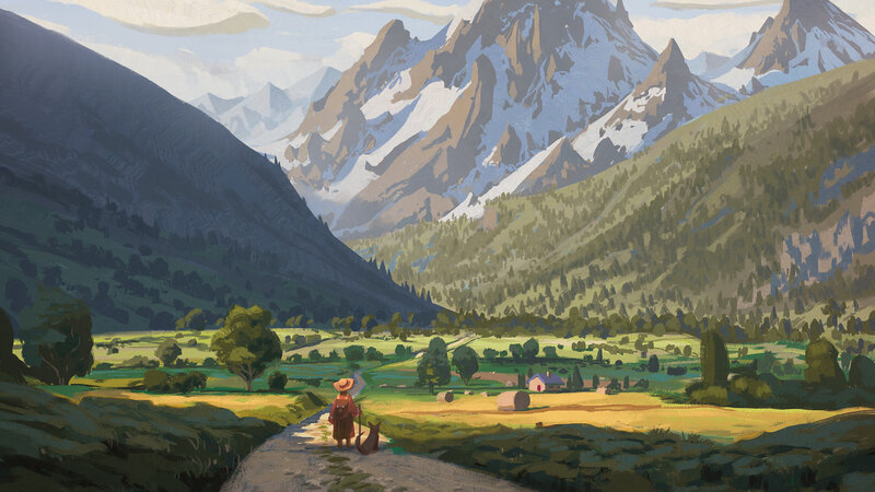 Person with Dog on Path