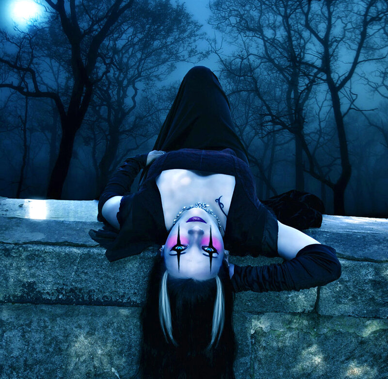 Person with Dramatic Makeup — Blue