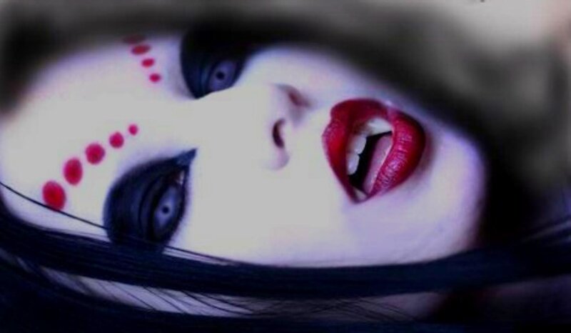 Person with Dramatic Makeup — White, Photograph