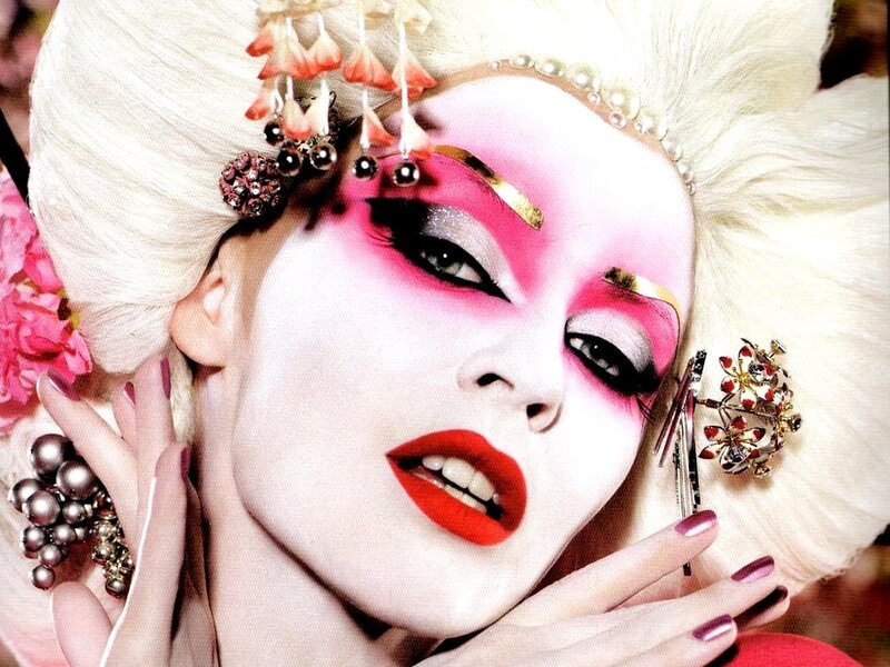 Person with Dramatic Makeup — White
