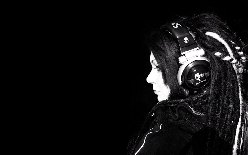 Person with Dreadlocks — Black, Dramatic, Photograph, Headphones, Black Jacket