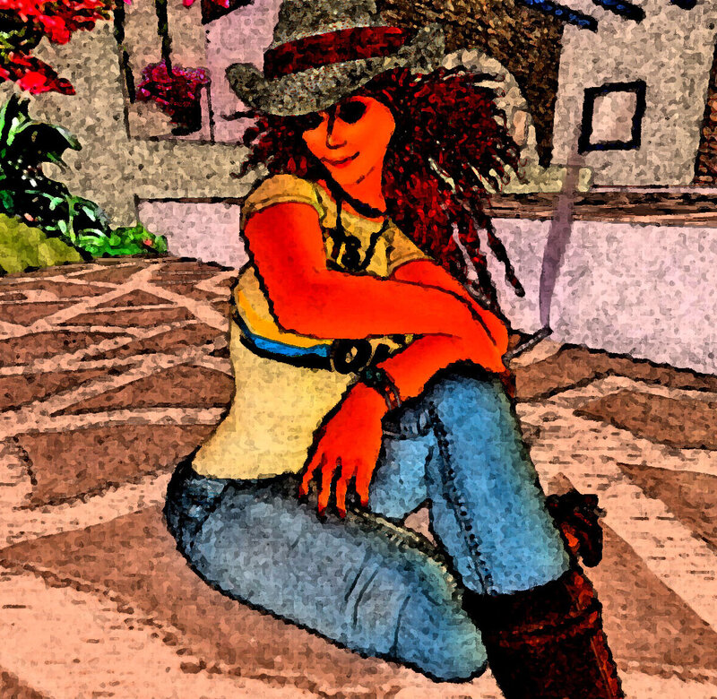 Person with Dreadlocks Sitting