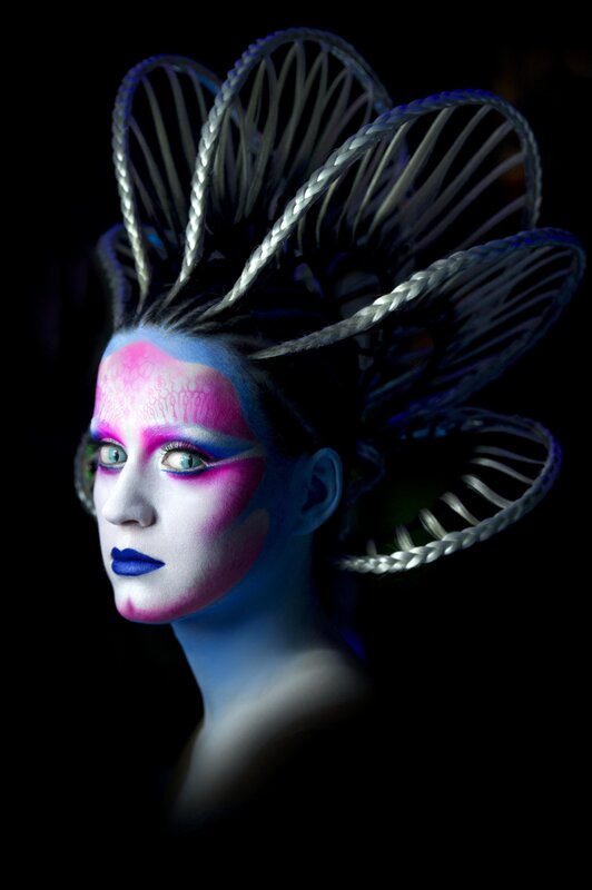 Person with Elaborate Makeup — Blue