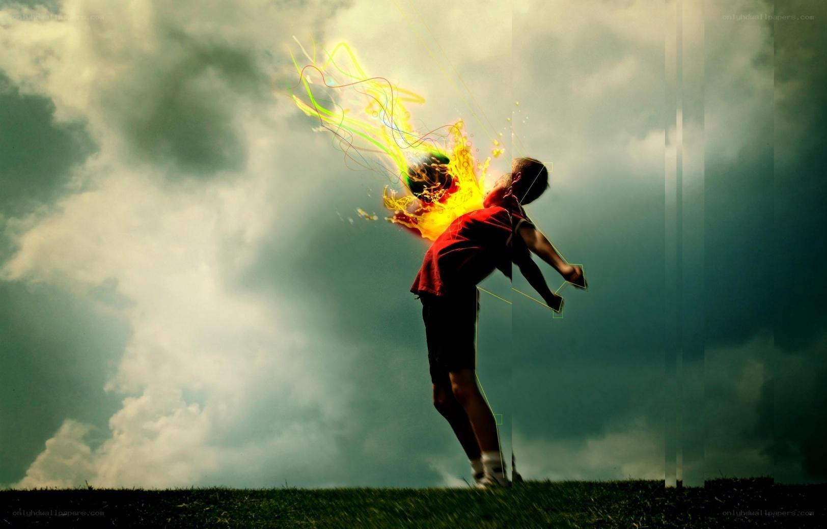 person with energy explosion