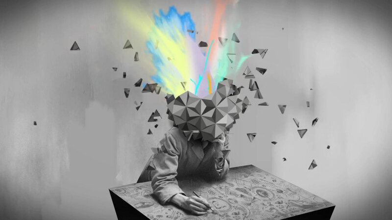 person with exploding head