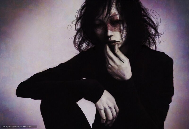 person with face paint and dark hair