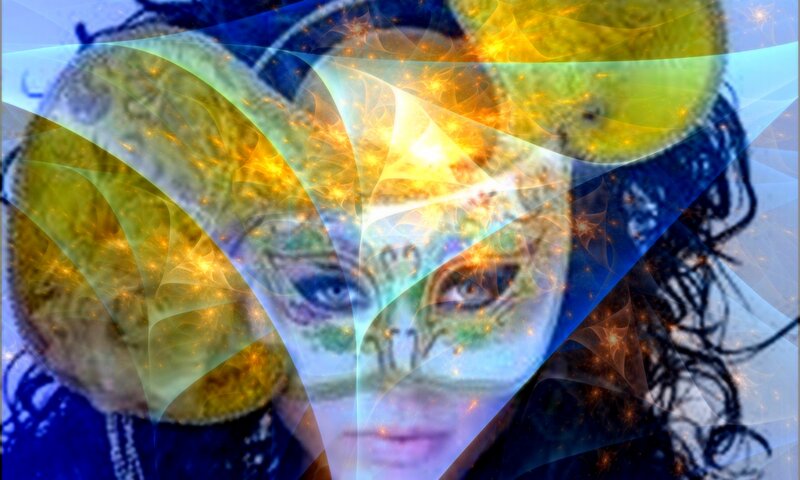 Person with Face Paint — Blue, Dreamy