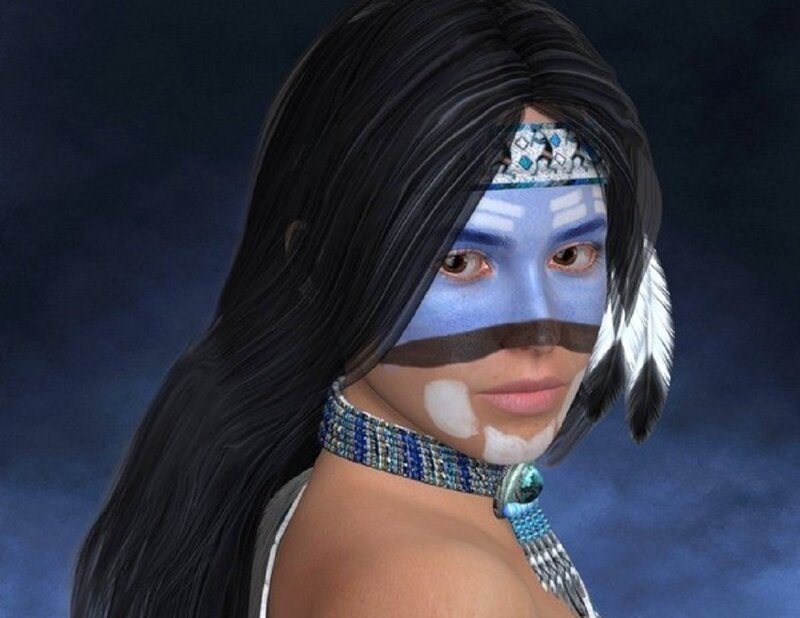 Person with Face Paint — Blue