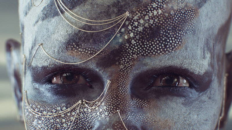 Person with Face Paint — Gray