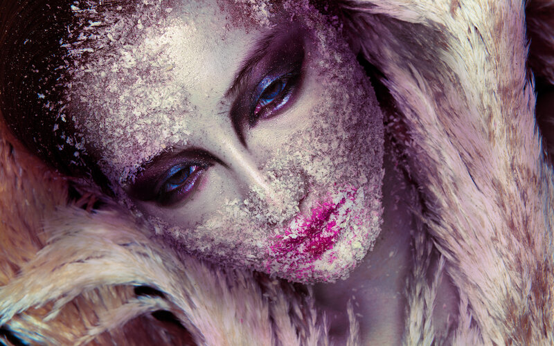 Person with Face Paint — Purple, Dramatic